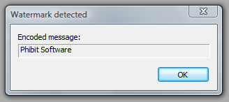 Detection Text of embedded watermark